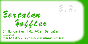 bertalan hoffler business card